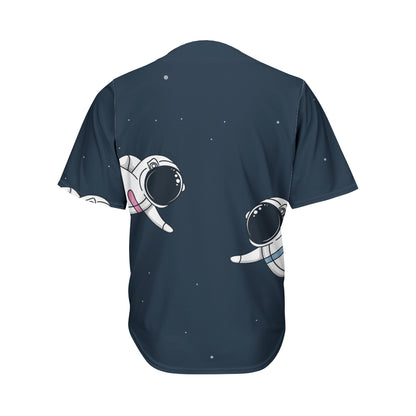 Astronaut Couple In Space Print Men's Baseball Jersey