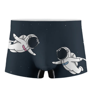 Astronaut Couple In Space Print Men's Boxer Briefs