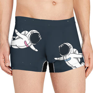 Astronaut Couple In Space Print Men's Boxer Briefs