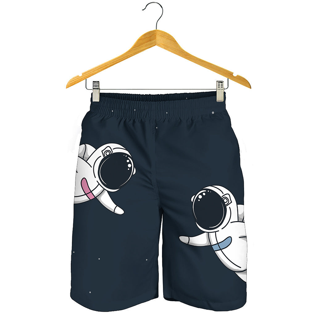 Astronaut Couple In Space Print Men's Shorts