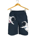 Astronaut Couple In Space Print Men's Shorts