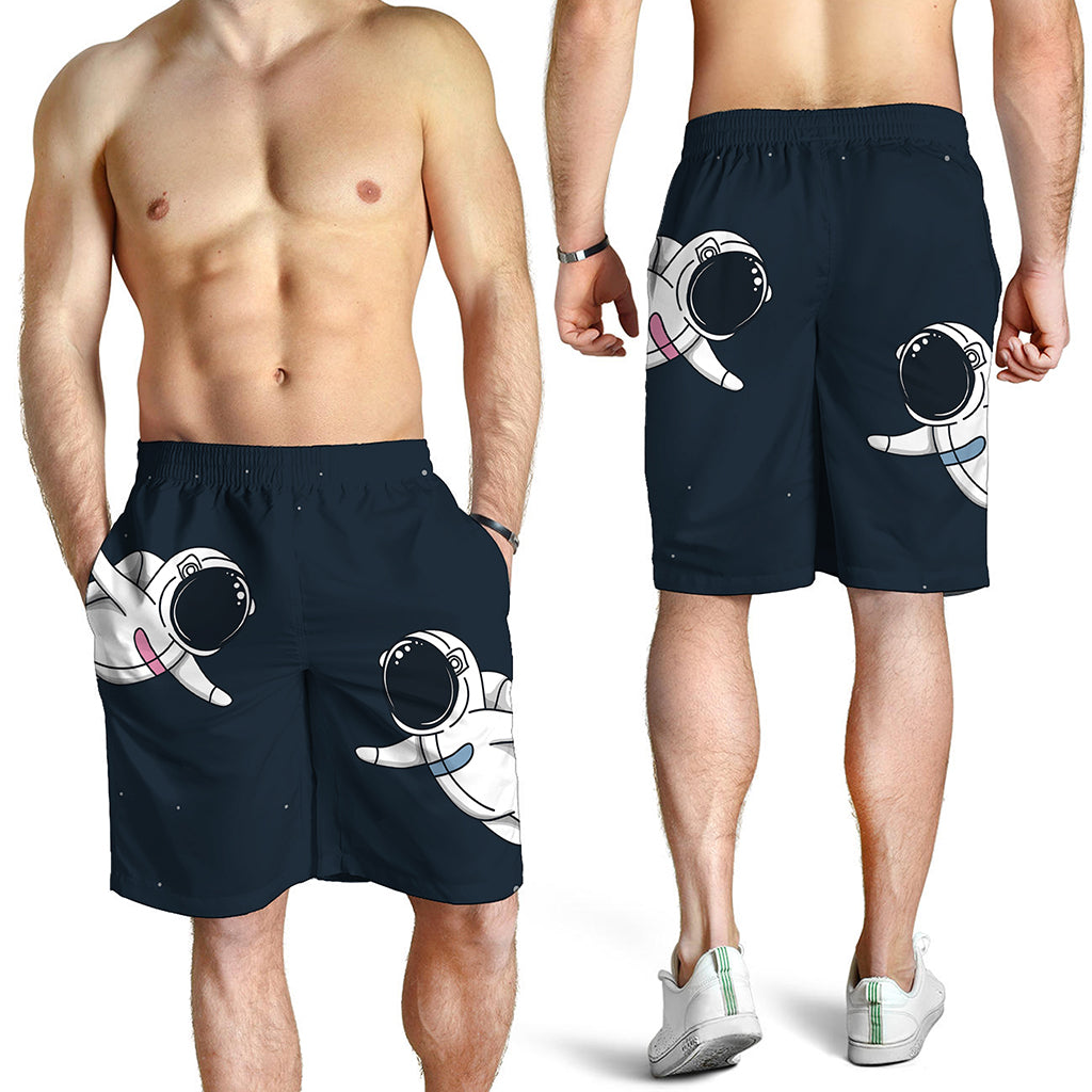 Astronaut Couple In Space Print Men's Shorts