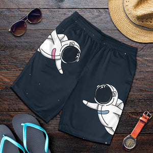 Astronaut Couple In Space Print Men's Shorts