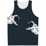 Astronaut Couple In Space Print Men's Tank Top