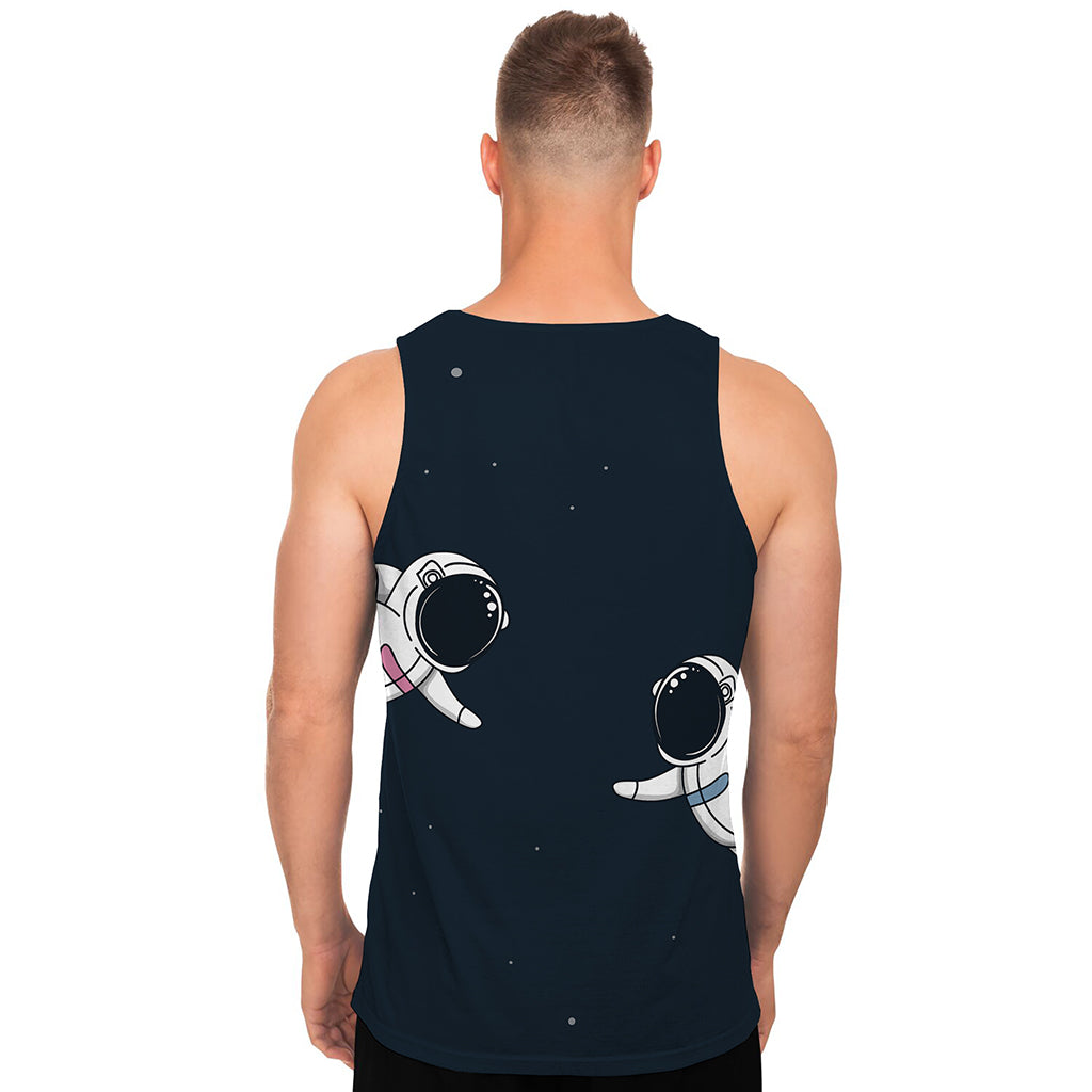 Astronaut Couple In Space Print Men's Tank Top