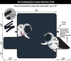 Astronaut Couple In Space Print Oversized Sofa Protector