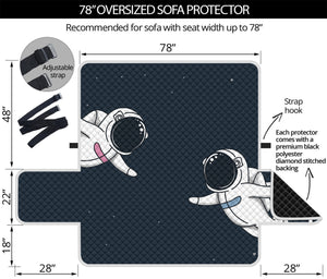 Astronaut Couple In Space Print Oversized Sofa Protector