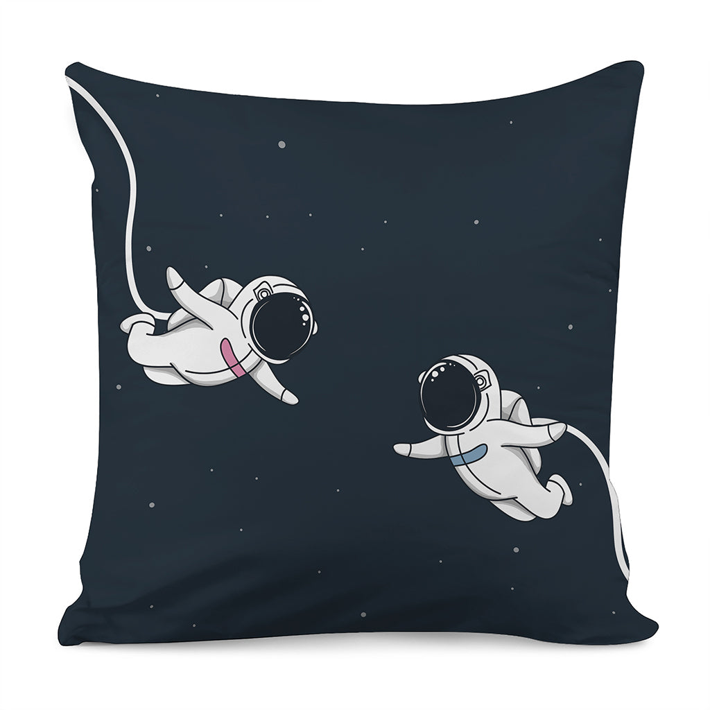 Astronaut Couple In Space Print Pillow Cover