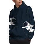 Astronaut Couple In Space Print Pullover Hoodie