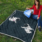 Astronaut Couple In Space Print Quilt