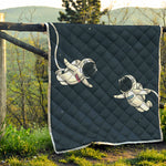 Astronaut Couple In Space Print Quilt