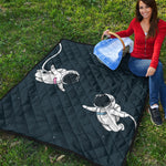 Astronaut Couple In Space Print Quilt