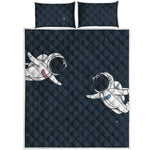 Astronaut Couple In Space Print Quilt Bed Set