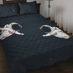 Astronaut Couple In Space Print Quilt Bed Set