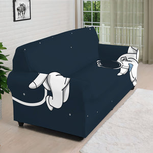 Astronaut Couple In Space Print Sofa Cover