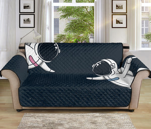 Astronaut Couple In Space Print Sofa Protector