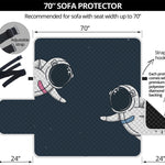 Astronaut Couple In Space Print Sofa Protector