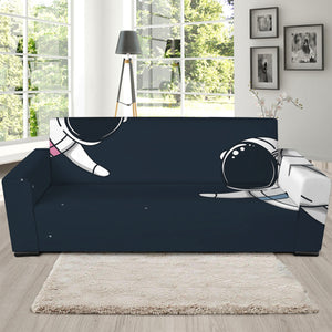 Astronaut Couple In Space Print Sofa Slipcover