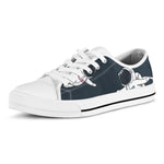 Astronaut Couple In Space Print White Low Top Shoes