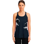 Astronaut Couple In Space Print Women's Racerback Tank Top