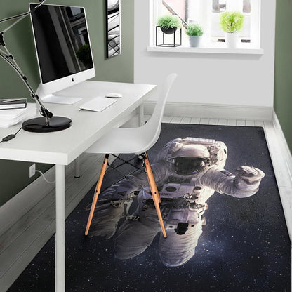 Astronaut Floating In Outer Space Print Area Rug