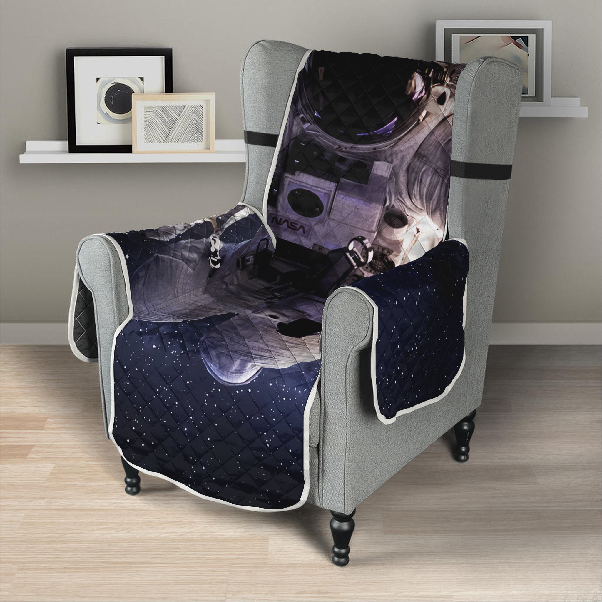 Astronaut Floating In Outer Space Print Armchair Protector