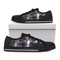 Astronaut Floating In Outer Space Print Black Low Top Sneakers