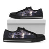 Astronaut Floating In Outer Space Print Black Low Top Shoes