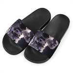 Astronaut Floating In Outer Space Print Black Slide Sandals