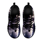 Astronaut Floating In Outer Space Print Black Sneakers