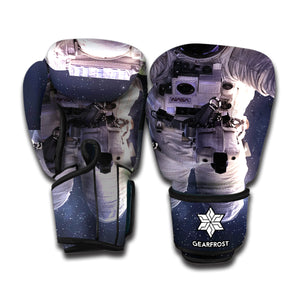 Astronaut Floating In Outer Space Print Boxing Gloves