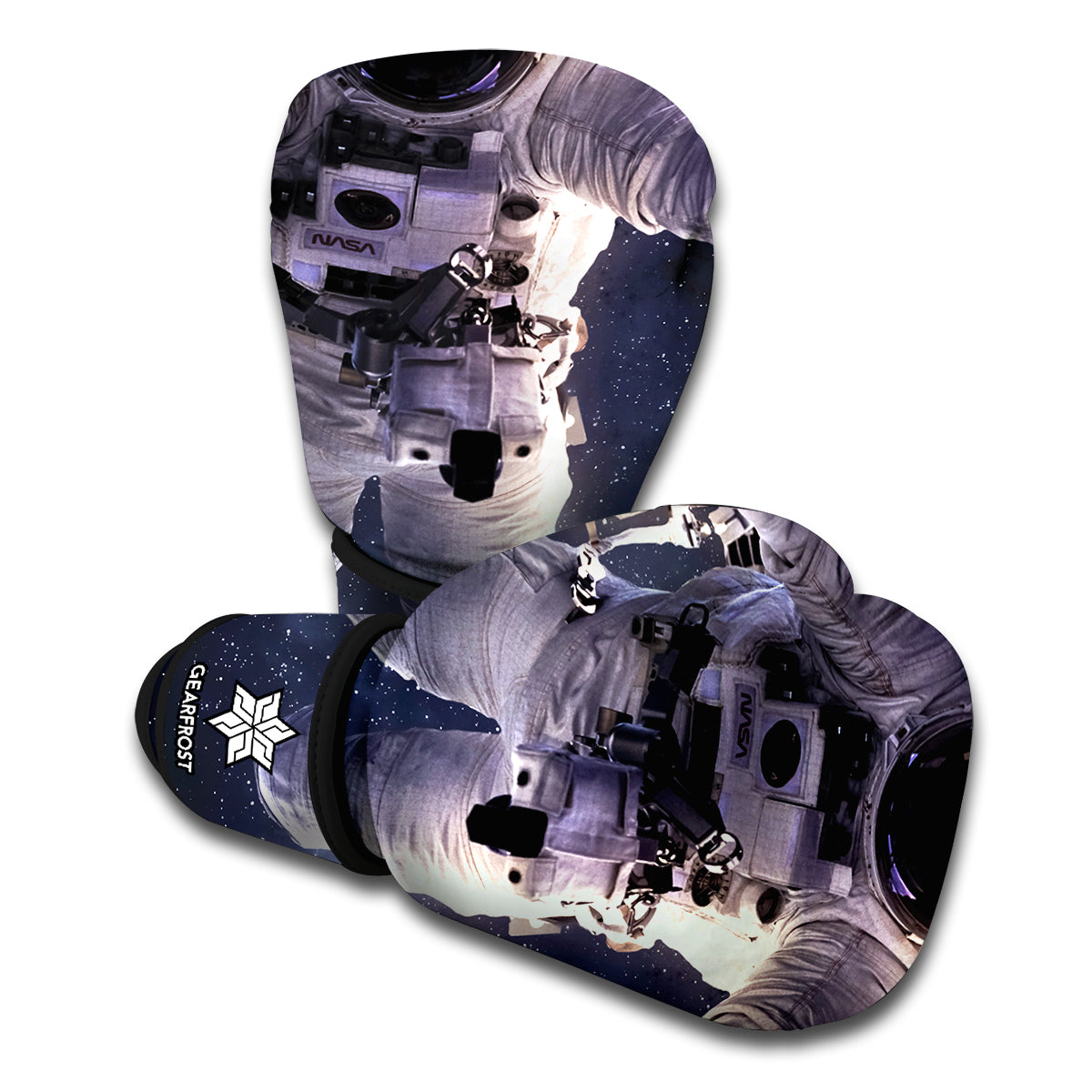 Astronaut Floating In Outer Space Print Boxing Gloves