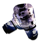 Astronaut Floating In Outer Space Print Boxing Gloves