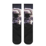 Astronaut Floating In Outer Space Print Crew Socks