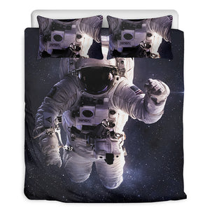 Astronaut Floating In Outer Space Print Duvet Cover Bedding Set