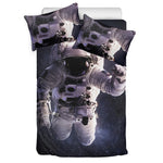 Astronaut Floating In Outer Space Print Duvet Cover Bedding Set