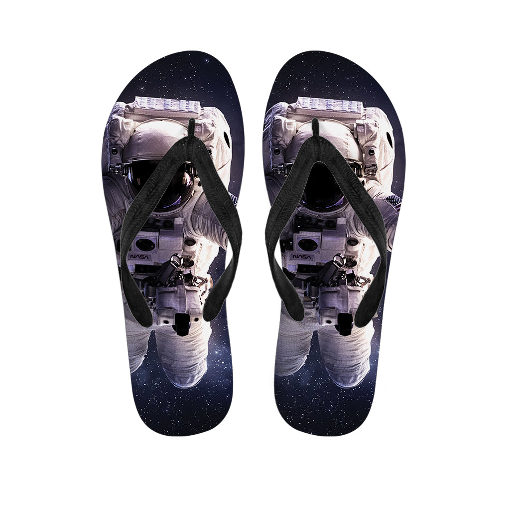 Astronaut Floating In Outer Space Print Flip Flops