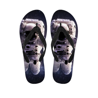 Astronaut Floating In Outer Space Print Flip Flops