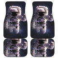 Astronaut Floating In Outer Space Print Front and Back Car Floor Mats
