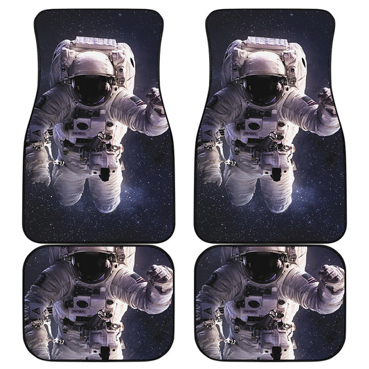 Astronaut Floating In Outer Space Print Front and Back Car Floor Mats