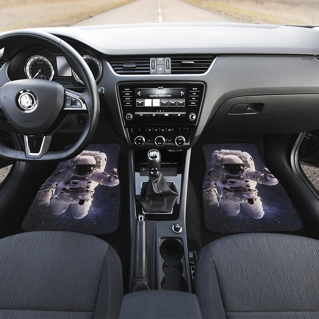 Astronaut Floating In Outer Space Print Front and Back Car Floor Mats