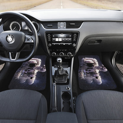 Astronaut Floating In Outer Space Print Front and Back Car Floor Mats