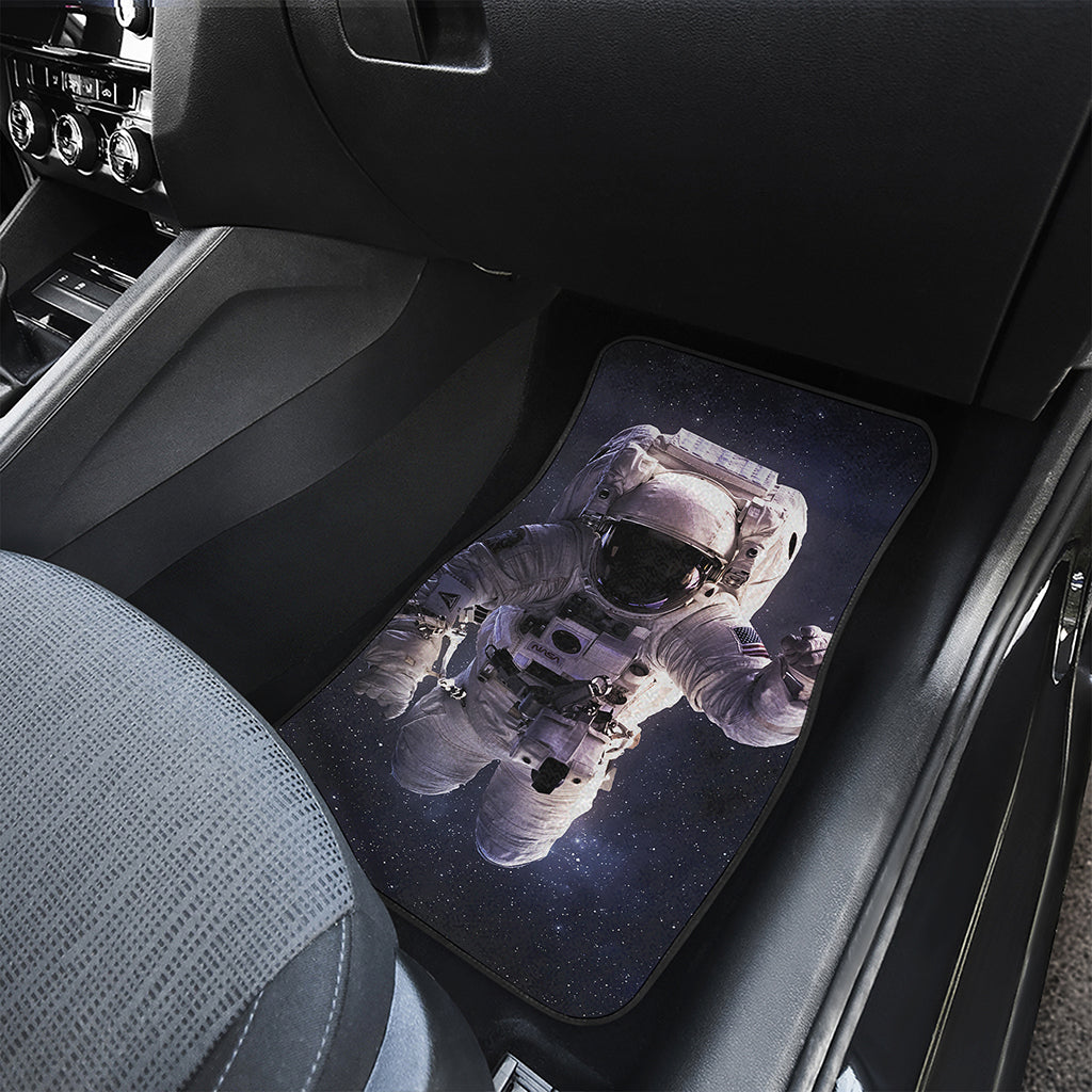 Astronaut Floating In Outer Space Print Front and Back Car Floor Mats