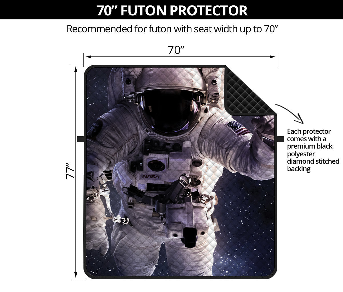 Astronaut Floating In Outer Space Print Futon Protector