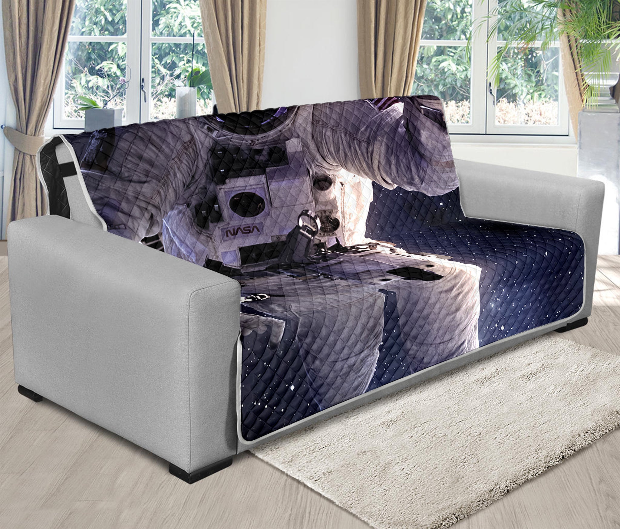 Astronaut Floating In Outer Space Print Futon Protector