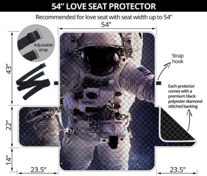 Astronaut Floating In Outer Space Print Loveseat Protector