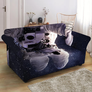 Astronaut Floating In Outer Space Print Loveseat Slipcover