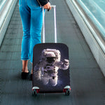 Astronaut Floating In Outer Space Print Luggage Cover