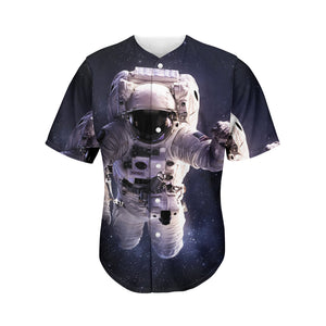 Astronaut Floating In Outer Space Print Men's Baseball Jersey