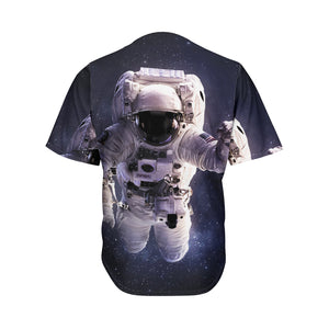 Astronaut Floating In Outer Space Print Men's Baseball Jersey